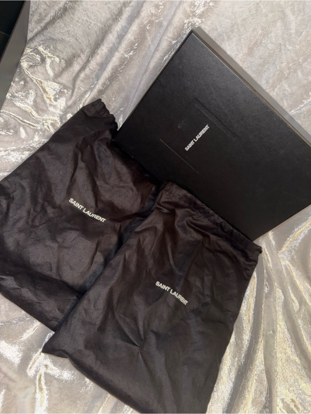 Saint Laurent Black Patent Opyum Slingback Heels with Gold Logo Heel - Picture 12 of 13